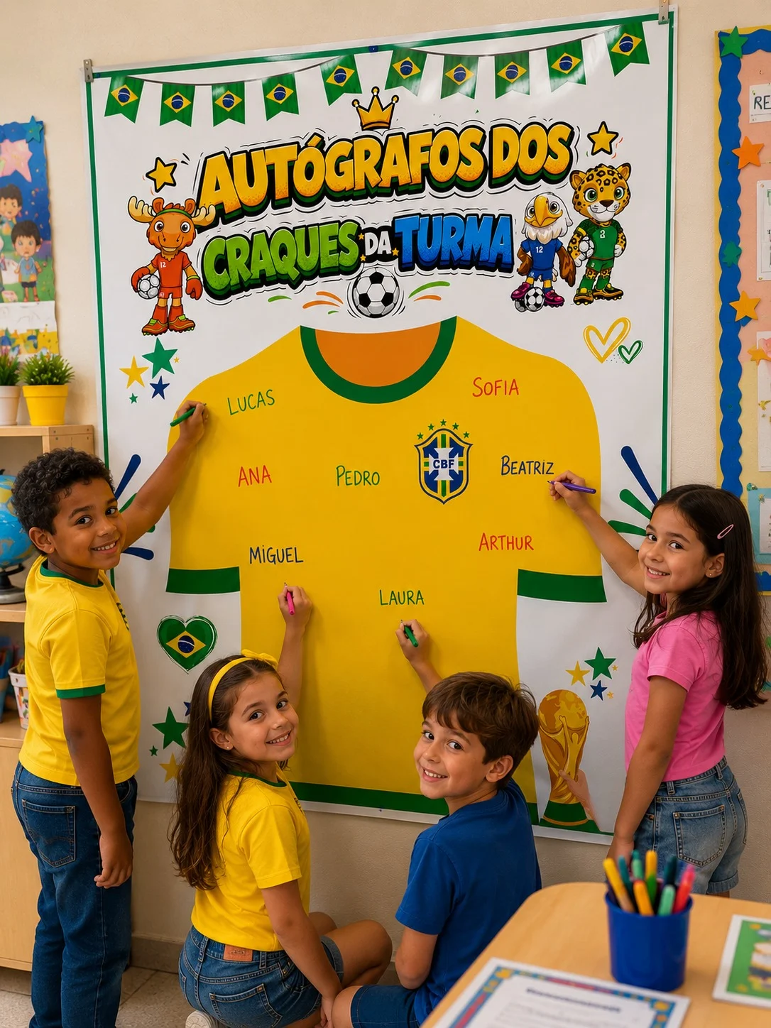 PAINEL INTERATIVO AUTÓGRAFOS DOS CRAQUES — Alfabetização para Educação Infantil: Transforme sua sala em um verdadeiro time…