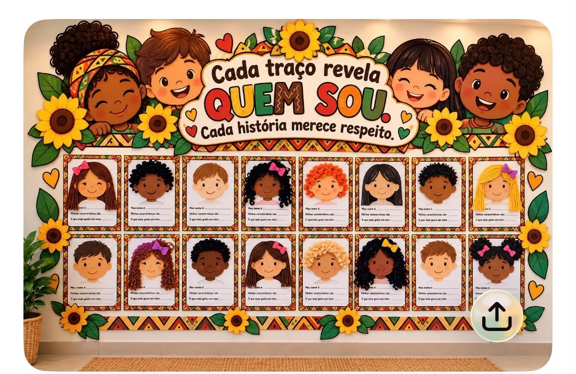 Painel interativo cada traço revela quem sou — Ciências para Todas as séries: ✨ PAINEL INTERATIVO – CADA TRAÇO REVELA QUEM…