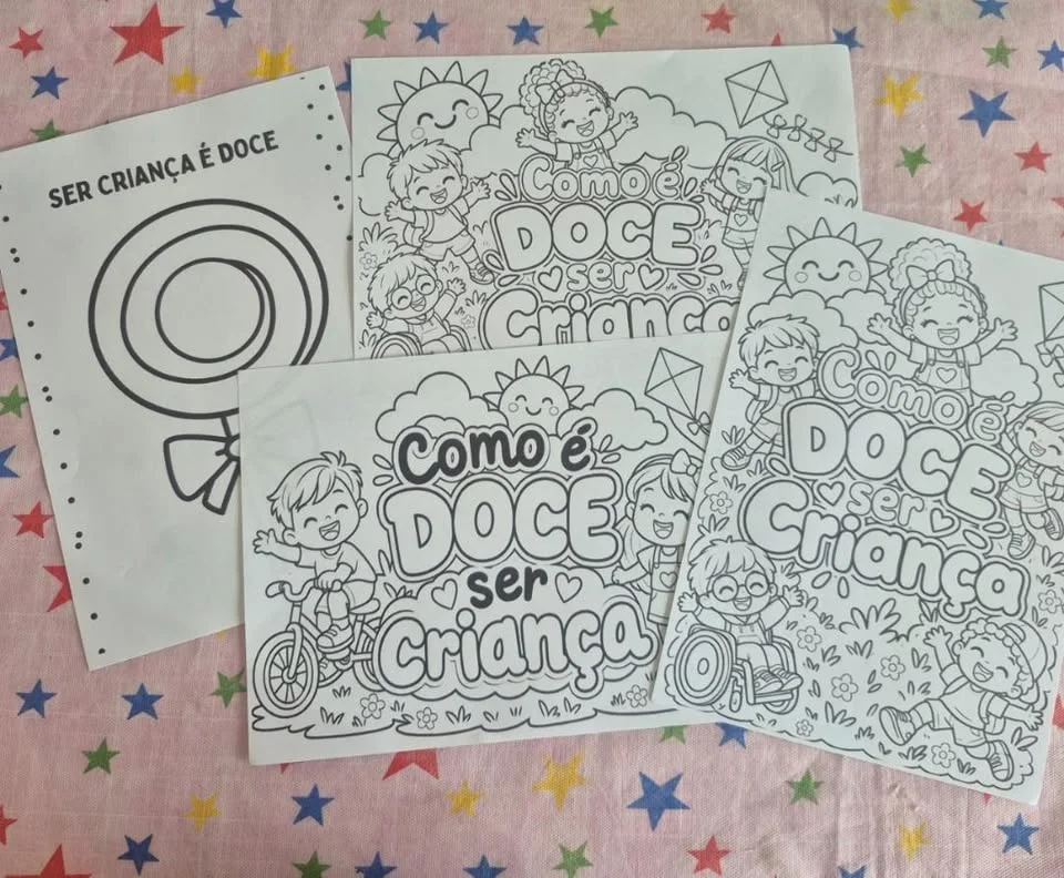 🎈Painel Interativo "Como é Doce Ser Criança"e atividade de colorir🎈 — amostra 3: 🌟Transforme a sua sala de aula ou o…