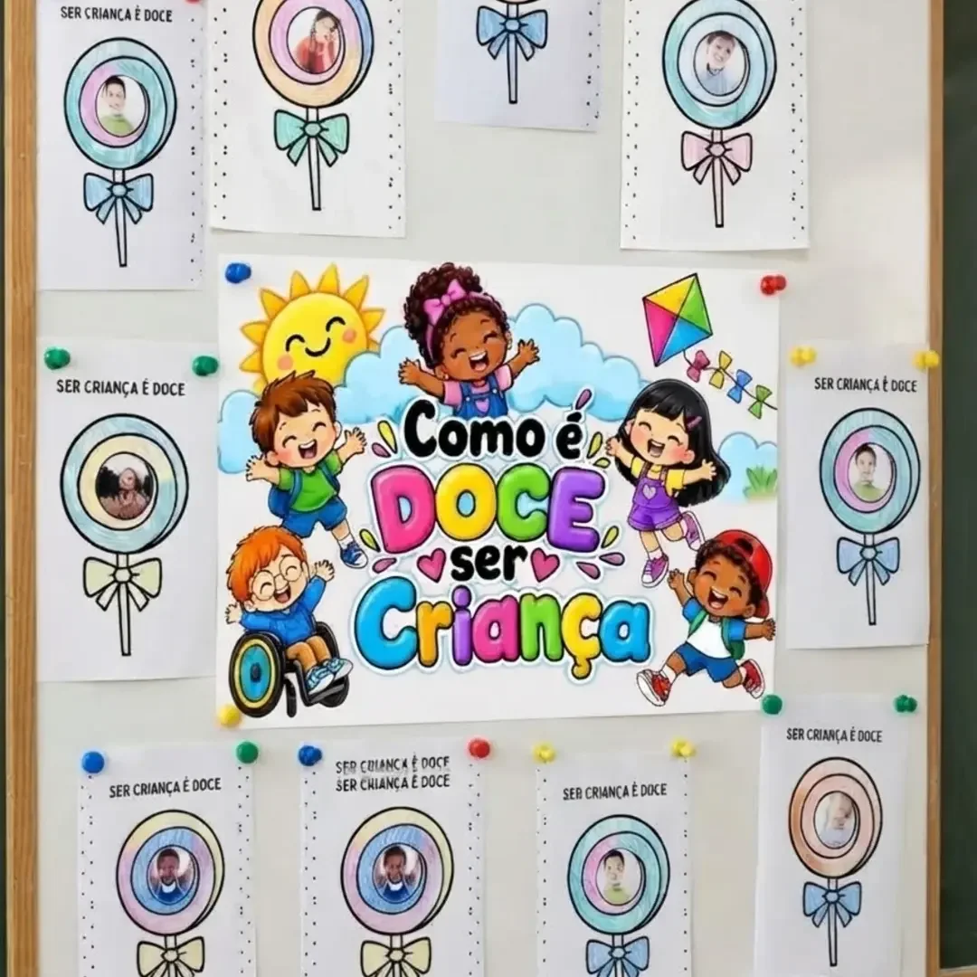 🎈Painel Interativo "Como é Doce Ser Criança"e atividade de colorir🎈 — amostra 7: 🌟Transforme a sua sala de aula ou o…