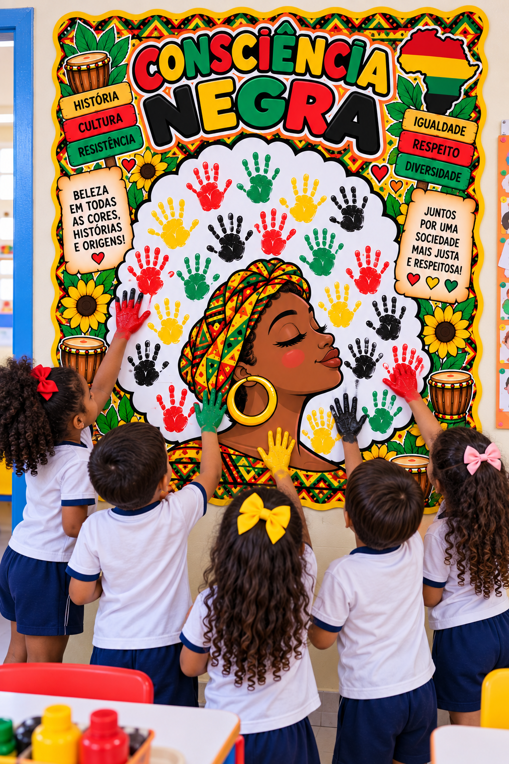 Painel interativo - consciencia negra | Educação Infantil — amostra 4: Um lindo Painel Interativo com o tema Consciência…