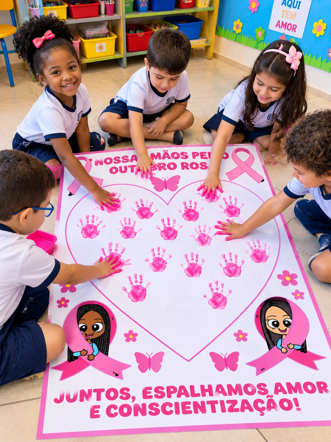 PAINEL INTERATIVO – CORAÇÃO OUTUBRO ROSA — capa do material