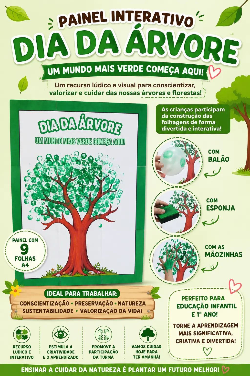 PAINEL INTERATIVO – DIA DA ÁRVORE – PDF para Imprimir — Alfabetização para Educação Infantil: Recurso lúdico e visual para…