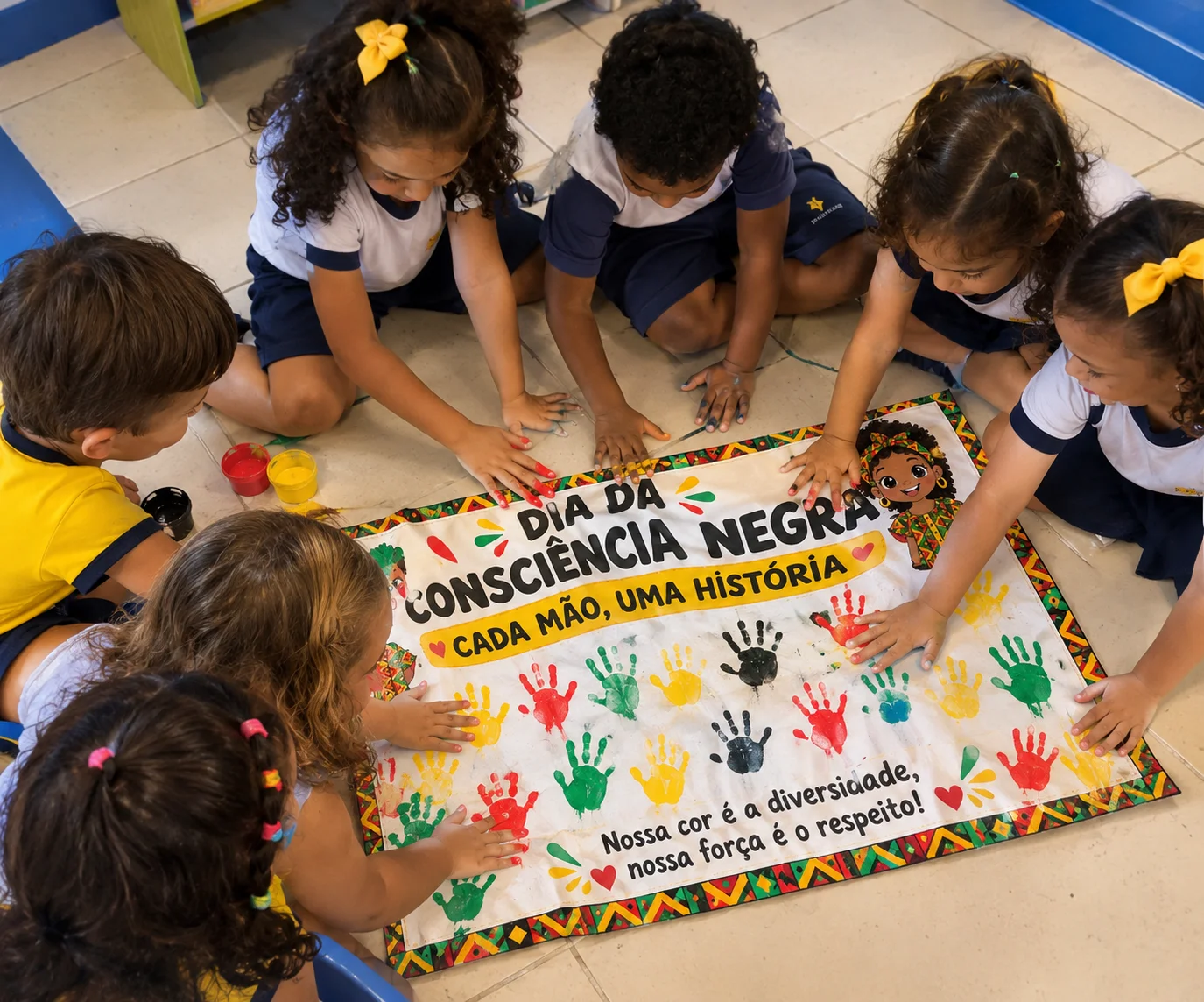 Painel Interativo Dia da Consciência Negra - viseira + medalha+painel — amostra 3: Medalha, viseira e painel interativo…