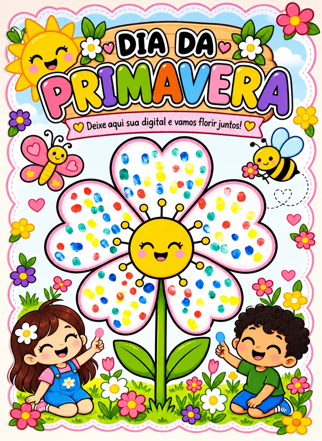Painel Interativo – Dia da Primavera - Atividades BNCC — amostra 3: Uma atividade lúdica para as crianças criarem uma linda…