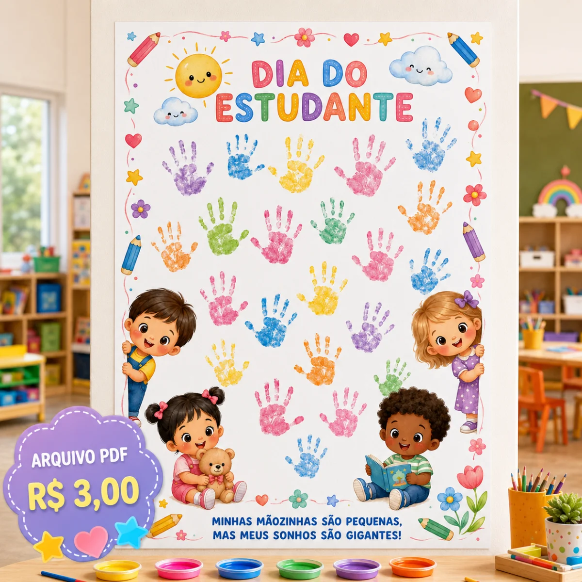 🌈✋ PAINEL INTERATIVO – DIA DO ESTUDANTE ✨ — capa do material