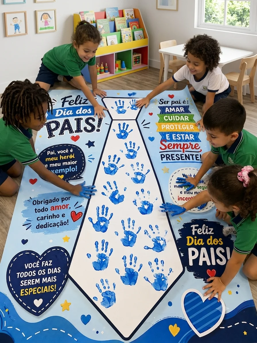Painel Interativo Dia dos Pais – Material Pedagógico — Alfabetização para Educação Infantil: Gravata da mãozinha – painel…