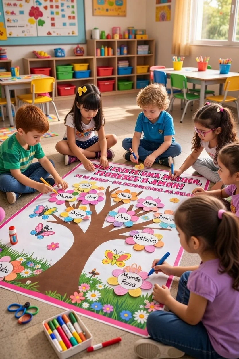 PAINEL INTERATIVO DIA INTERNACIONAL DA MULHER — amostra 2: Um painel lindo e significativo para trabalhar o Dia…