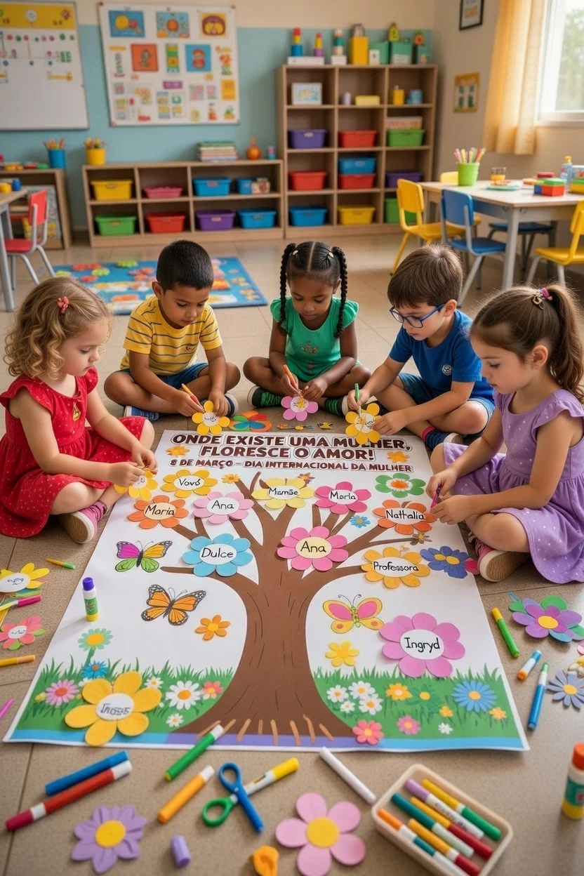 PAINEL INTERATIVO DIA INTERNACIONAL DA MULHER — amostra 3: Um painel lindo e significativo para trabalhar o Dia…