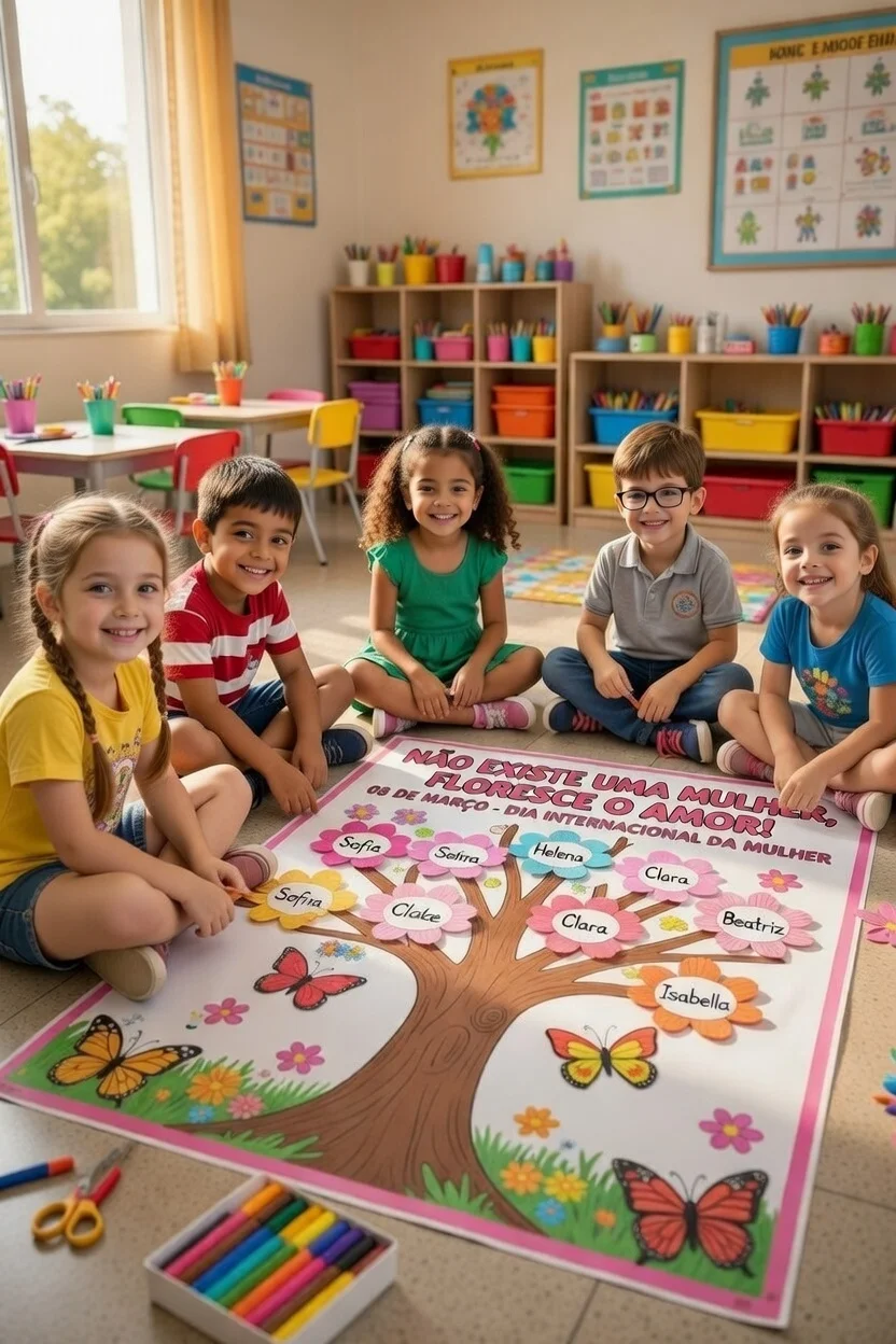 PAINEL INTERATIVO DIA INTERNACIONAL DA MULHER — amostra 5: Um painel lindo e significativo para trabalhar o Dia…