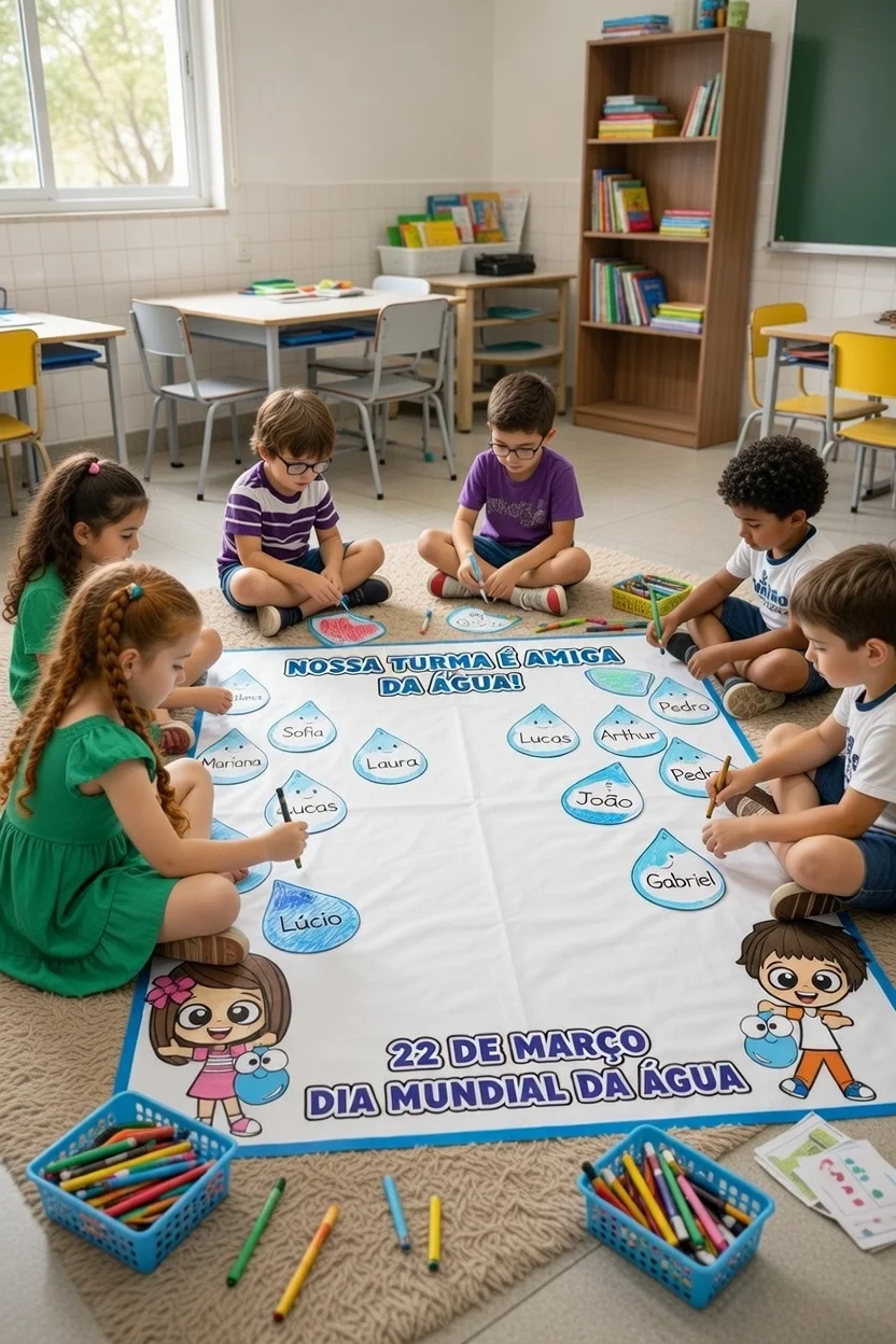PAINEL INTERATIVO DIA MUNDIAL DA ÁGUA — amostra 2: “NOSSA TURMA É AMIGA DA ÁGUA