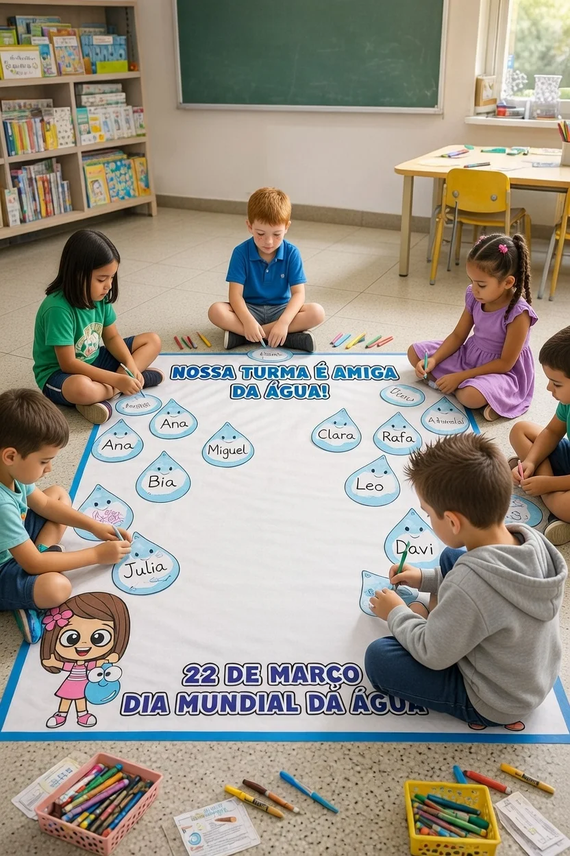 PAINEL INTERATIVO DIA MUNDIAL DA ÁGUA — amostra 4: “NOSSA TURMA É AMIGA DA ÁGUA