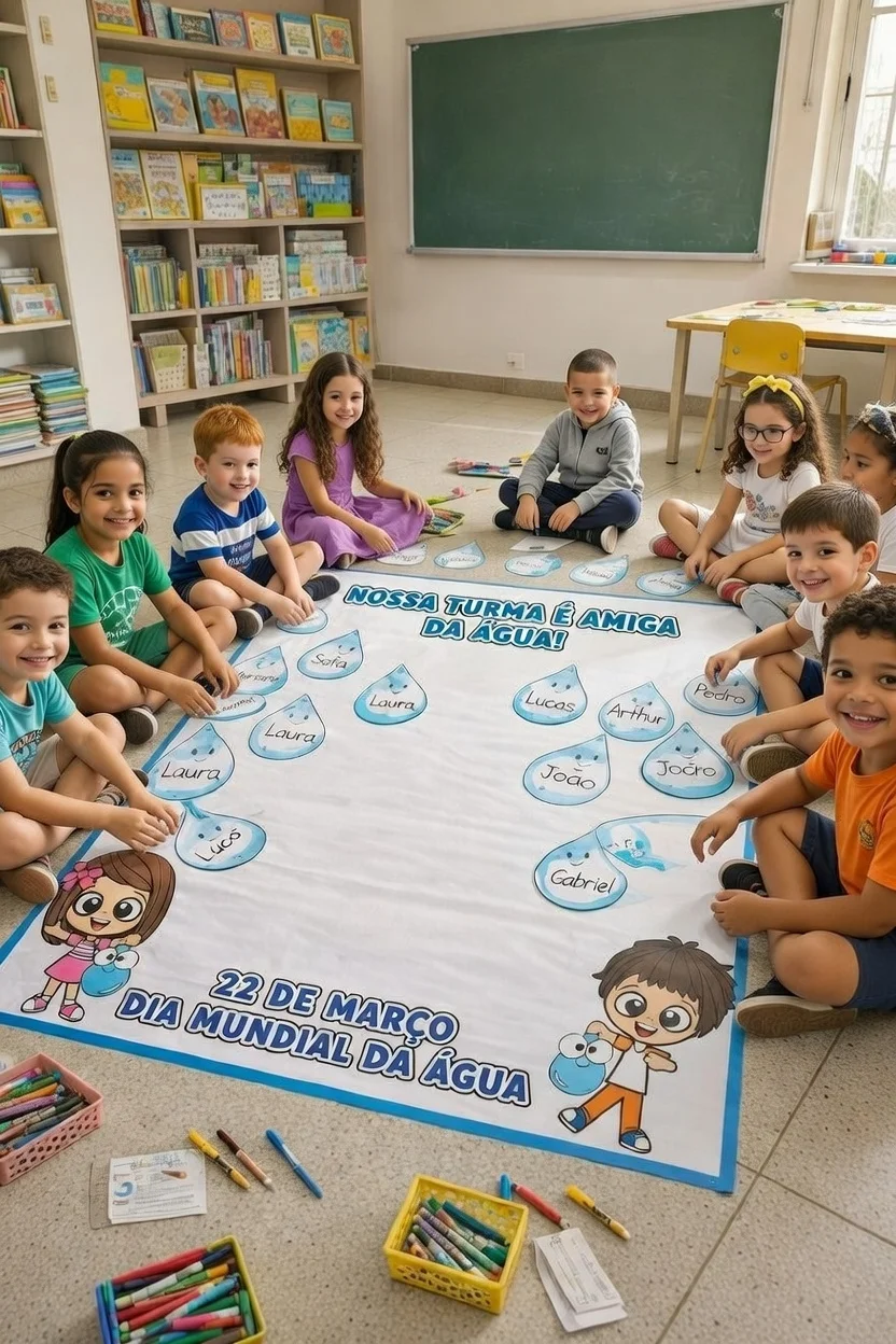 PAINEL INTERATIVO DIA MUNDIAL DA ÁGUA — amostra 5: “NOSSA TURMA É AMIGA DA ÁGUA
