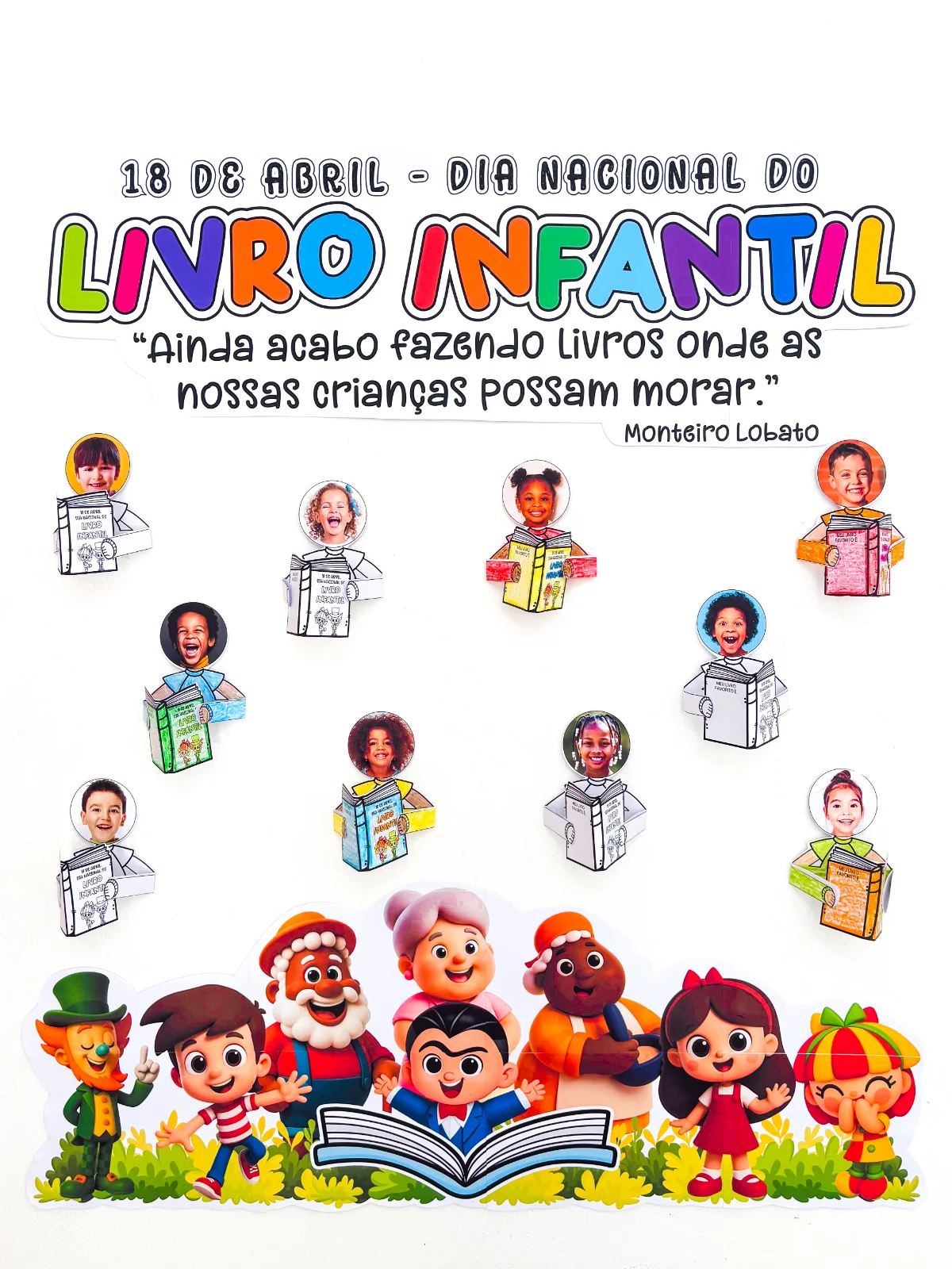 Painel Interativo Dia Nacional do Livro – Material Pedagógico — amostra 4: E esse painel vai além da decoração