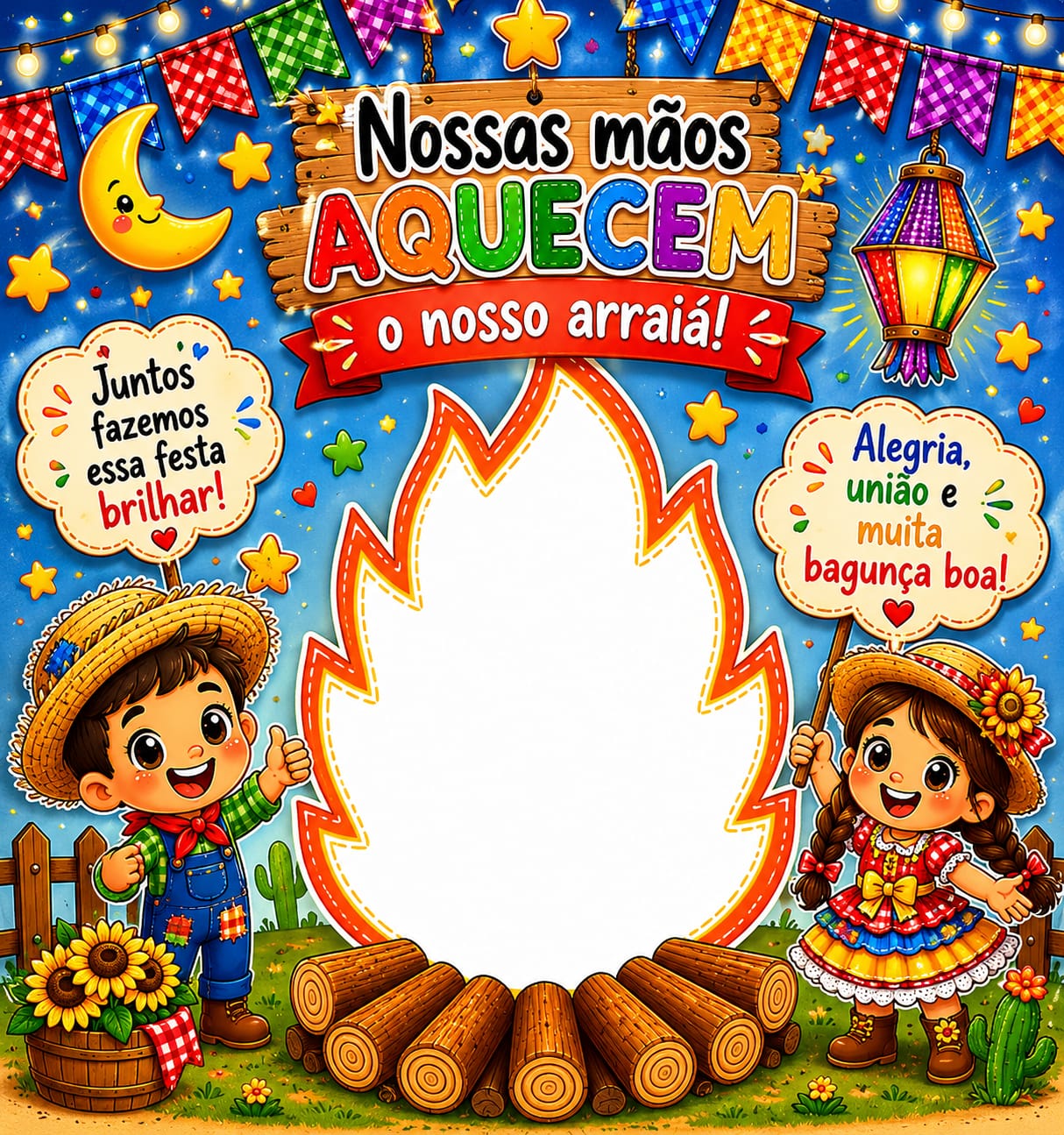 Painel interativo festa junina – PDF para Imprimir — amostra 2: Formato e entrega