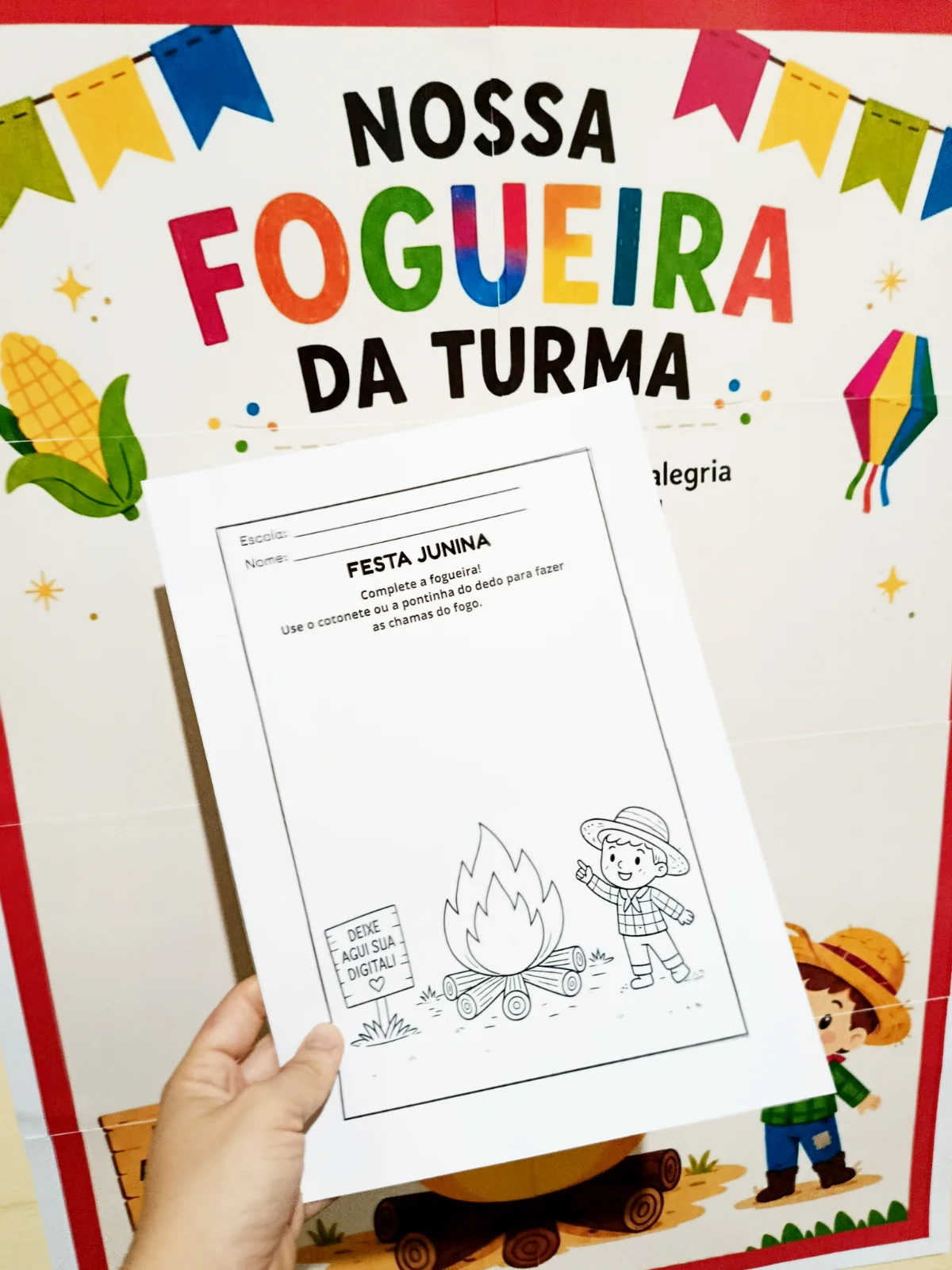 Painel Interativo Festa Junina — amostra 2: PAINEL INTERATIVO – NOSSA FOGUEIRA DA TURMA Uma proposta simples, mas cheia de…