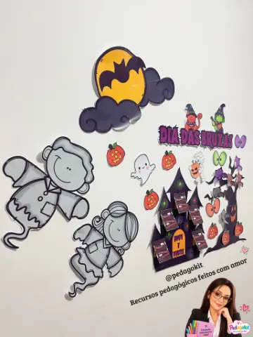 Painel interativo halloween — amostra 1: Painel interativo halloween, com diversos elementos pra você decorar o ambiente de…