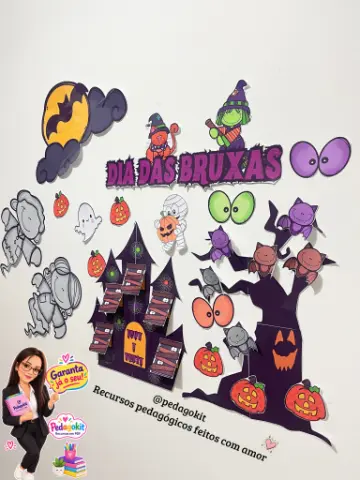 Painel interativo halloween — amostra 2: Painel interativo halloween, com diversos elementos pra você decorar o ambiente de…