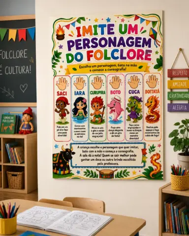 Painel Interativo Imite um Personagem do Folclore — amostra 3: 👉Que tal trabalhar o Folclore Brasileiro de uma forma… Painel Interativo Imite um Personagem do Folclore — amostra 3: 👉Que tal trabalhar o Folclore Brasileiro de uma forma…
