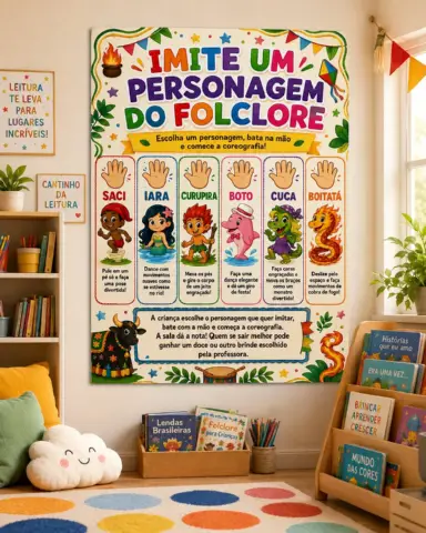 Painel Interativo Imite um Personagem do Folclore — capa do material