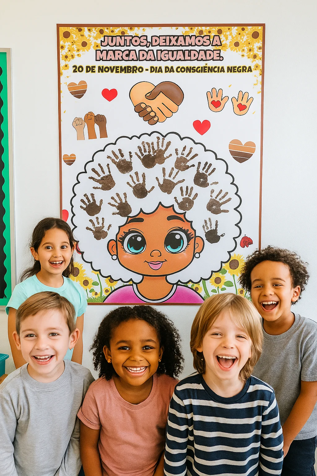 Painel Interativo – “Juntos, Deixamos a Marca da Igualdade” — amostra 2: Celebre o Dia da Consciência Negra com um painel…