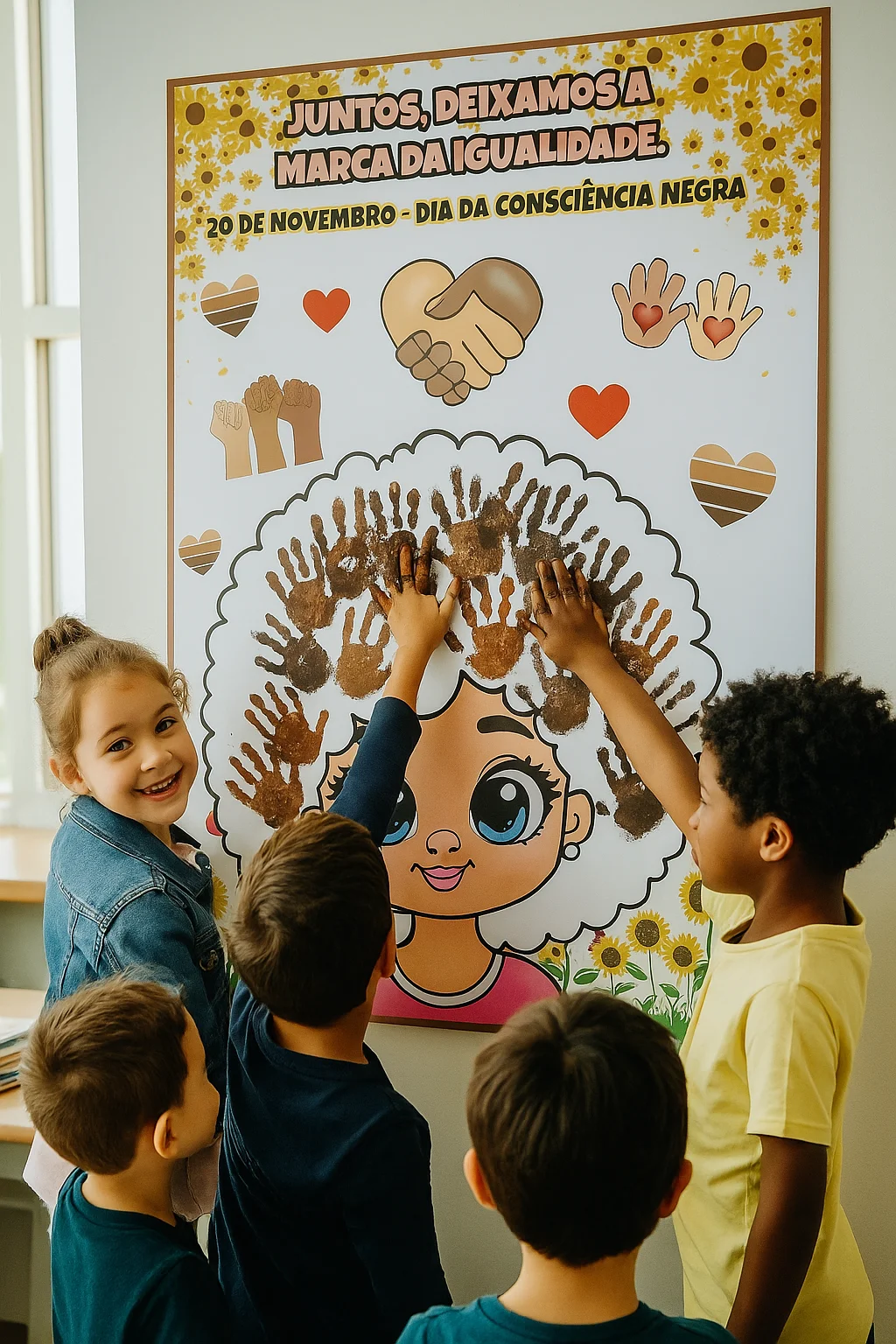 Painel Interativo – “Juntos, Deixamos a Marca da Igualdade” — História para Educação Infantil: Celebre o Dia da Consciência…