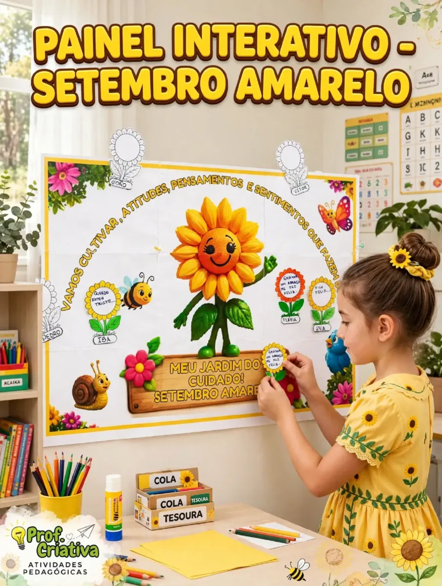 Painel Interativo Meu Jardim do Cuidado - Setembro Amarelo — Atividades para Todas as séries: 💛🌻 SETEMBRO AMARELO NA…