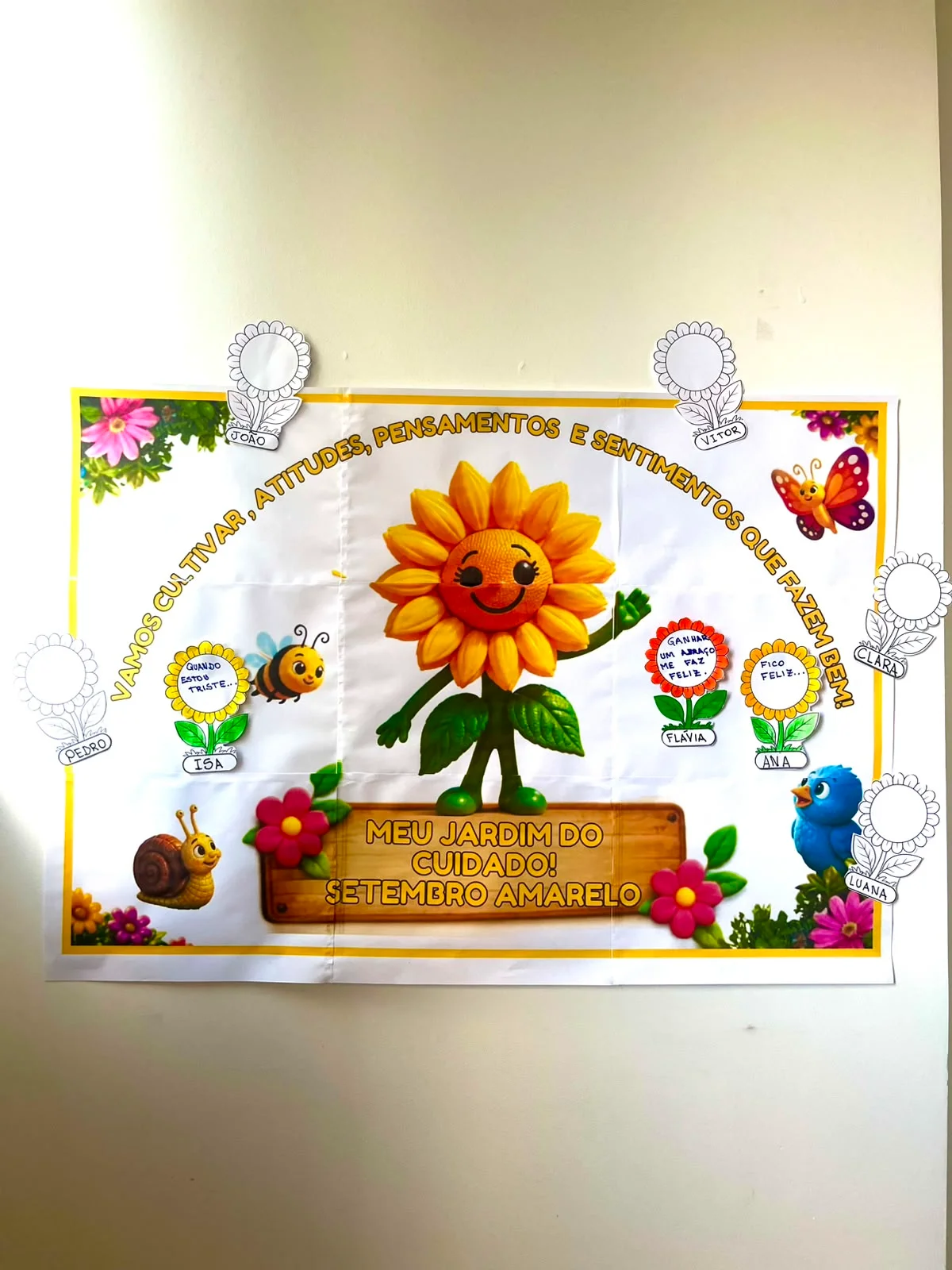 PAINEL INTERATIVO — MEU JARDIM DO CUIDADO — Alfabetização para Educação Infantil: 💛 Cada criança cria sua flor