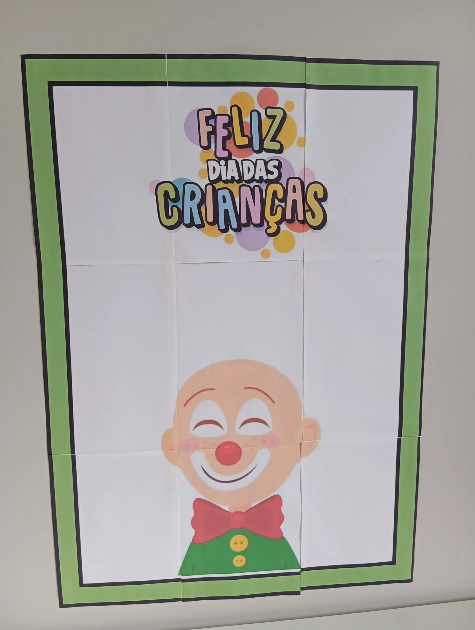 Painel Interativo Palhacinho do Dia das Crianças para Colorir — amostra 2: Transforme o Dia das Crianças em um momento de…