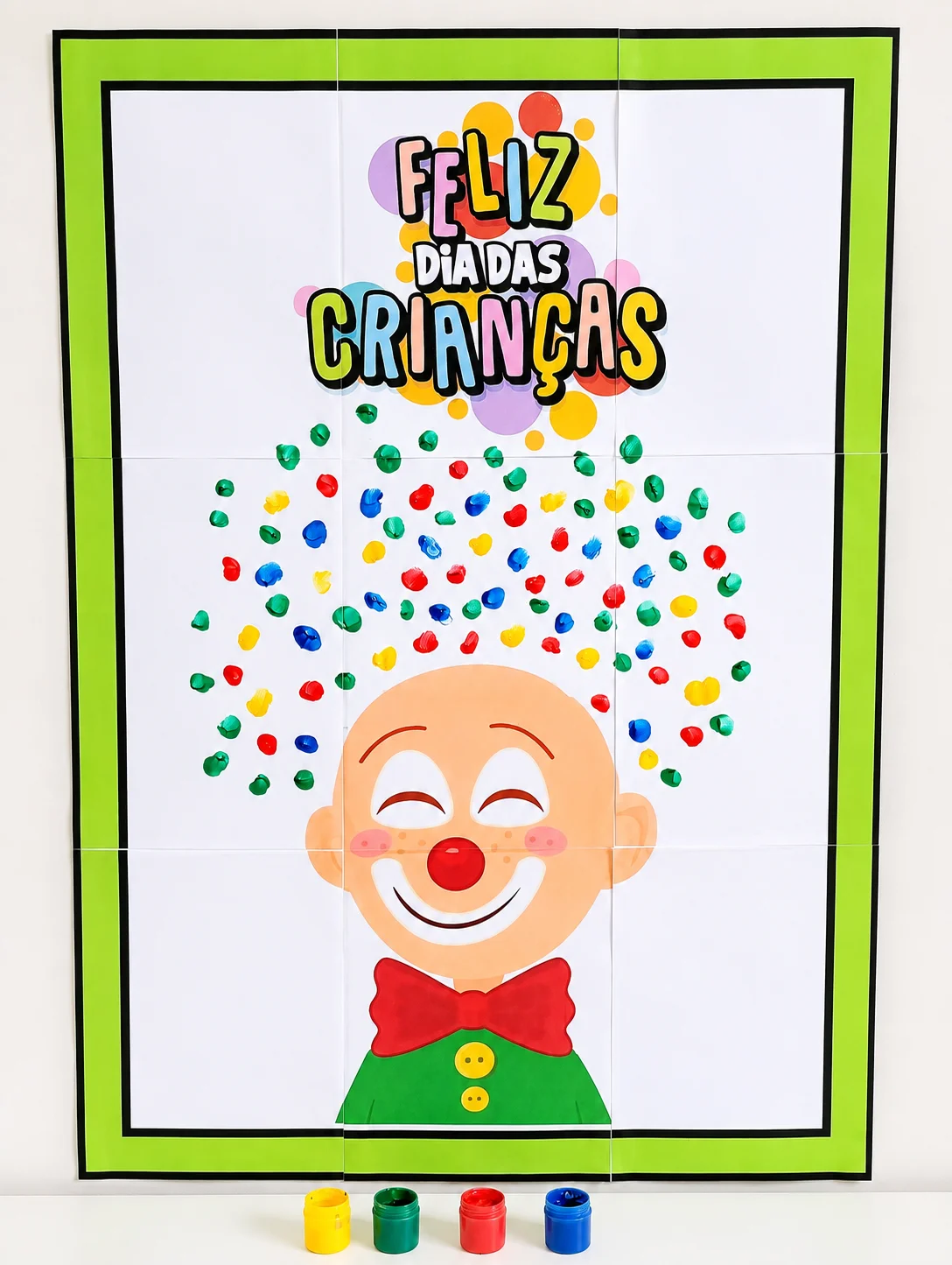 Painel Interativo Palhacinho do Dia das Crianças para Colorir — capa do material