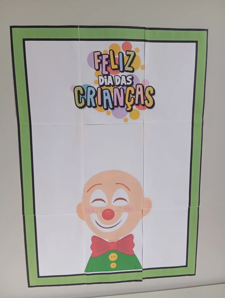Painel Interativo Palhacinho do Dia das Crianças para Colorir — amostra 3: Uma atividade criativa para as crianças…