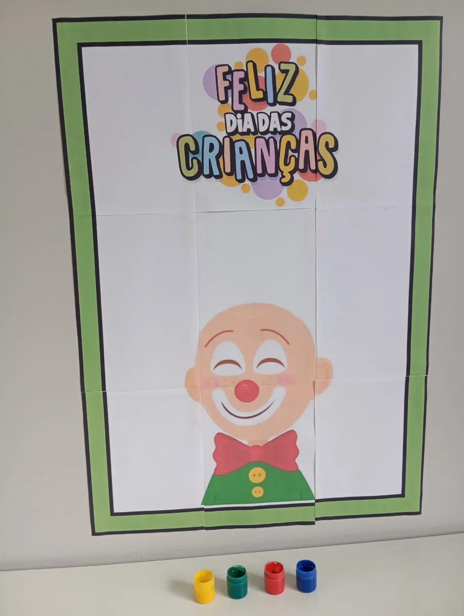 Painel Interativo Palhacinho do Dia das Crianças para Colorir — amostra 4: Uma atividade criativa para as crianças…