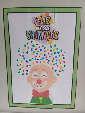 Painel Interativo Palhacinho do Dia das Crianças para Colorir — capa do material