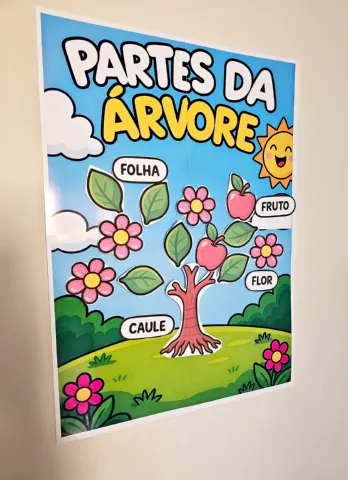 Painel Interativo Partes da Árvore para Educação Infantil — amostra 1: O material contém