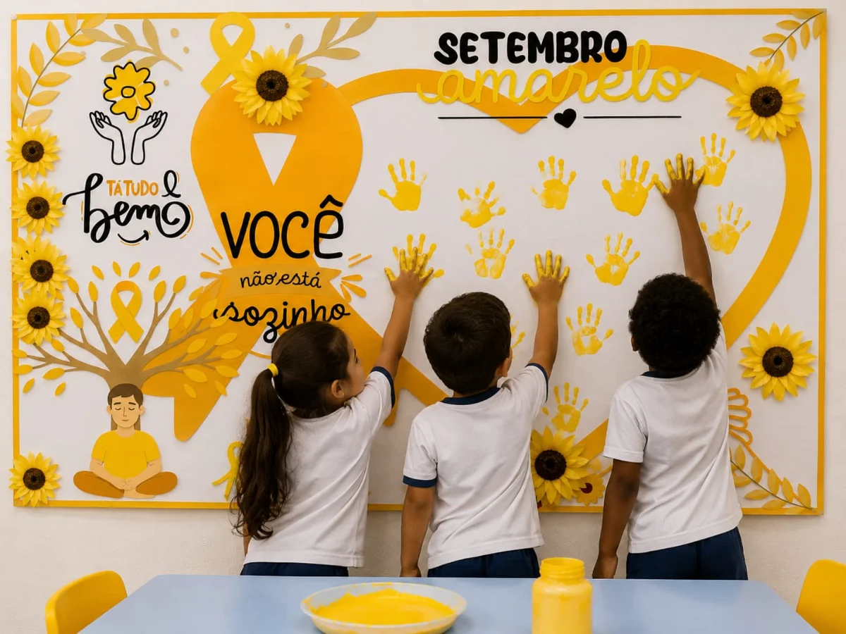 Painel Interativo – Setembro Amarelo as crianças participam da montagem 💛 — capa do material