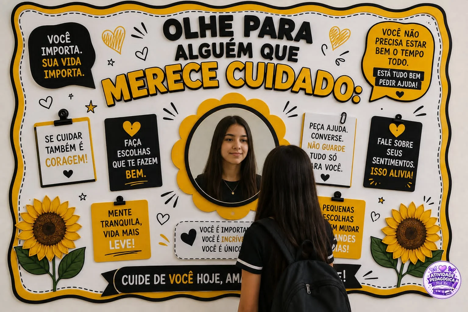 PAINEL INTERATIVO – SETEMBRO AMARELO — Atividades para Todas as séries: Um painel lindo, reflexivo e interativo, pensado…