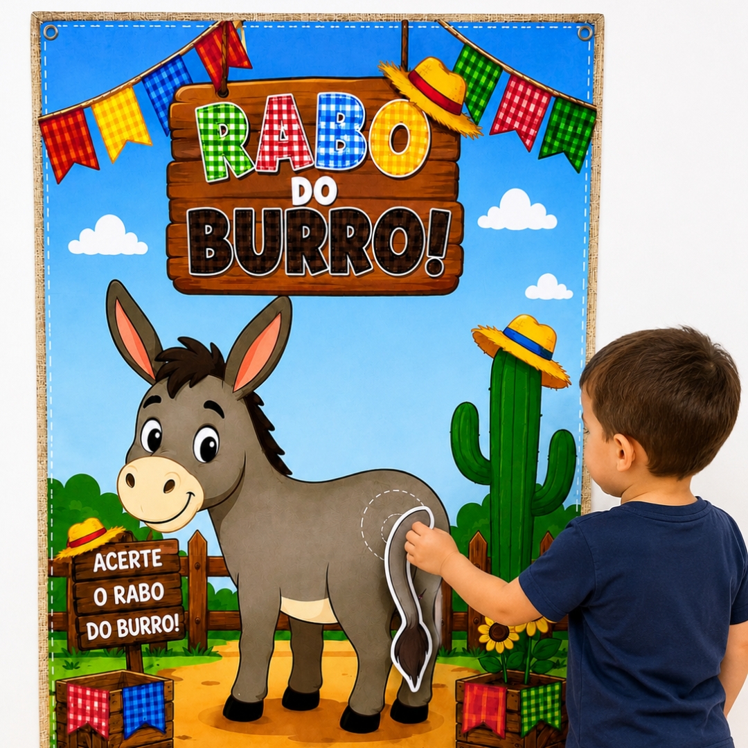 Painel junino: brincadeira - rabo do burro – Material Pedagógico — Datas comemorativas para Todas as séries: O Rabo do…