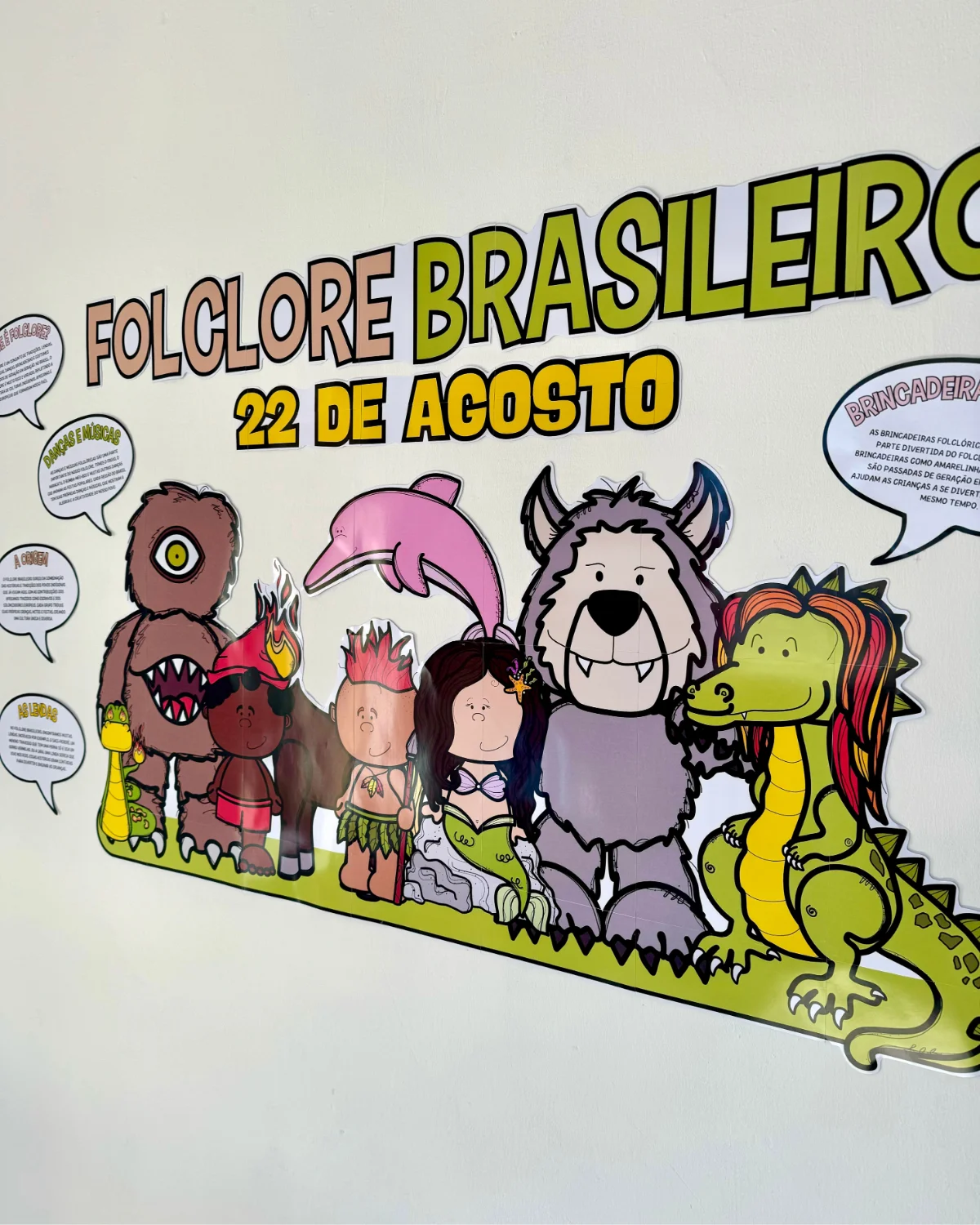 Painel lendas do Folclore Brasileiro — amostra 4: Painel informativo tema Folclore Brasileiro