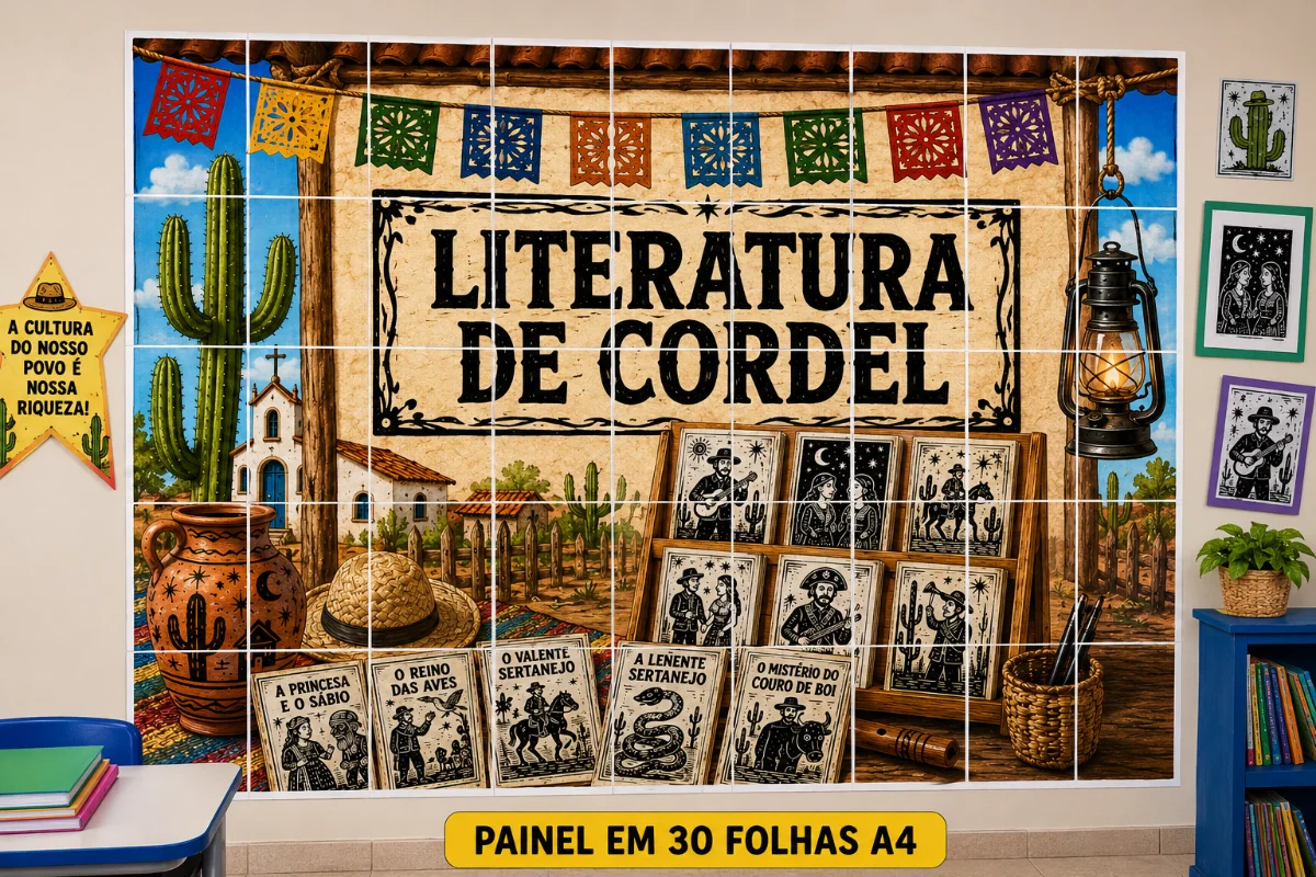 🌵📚 PAINEL LITERATURA DE CORDEL – 30 FOLHAS A4 📚🌵 — capa do material