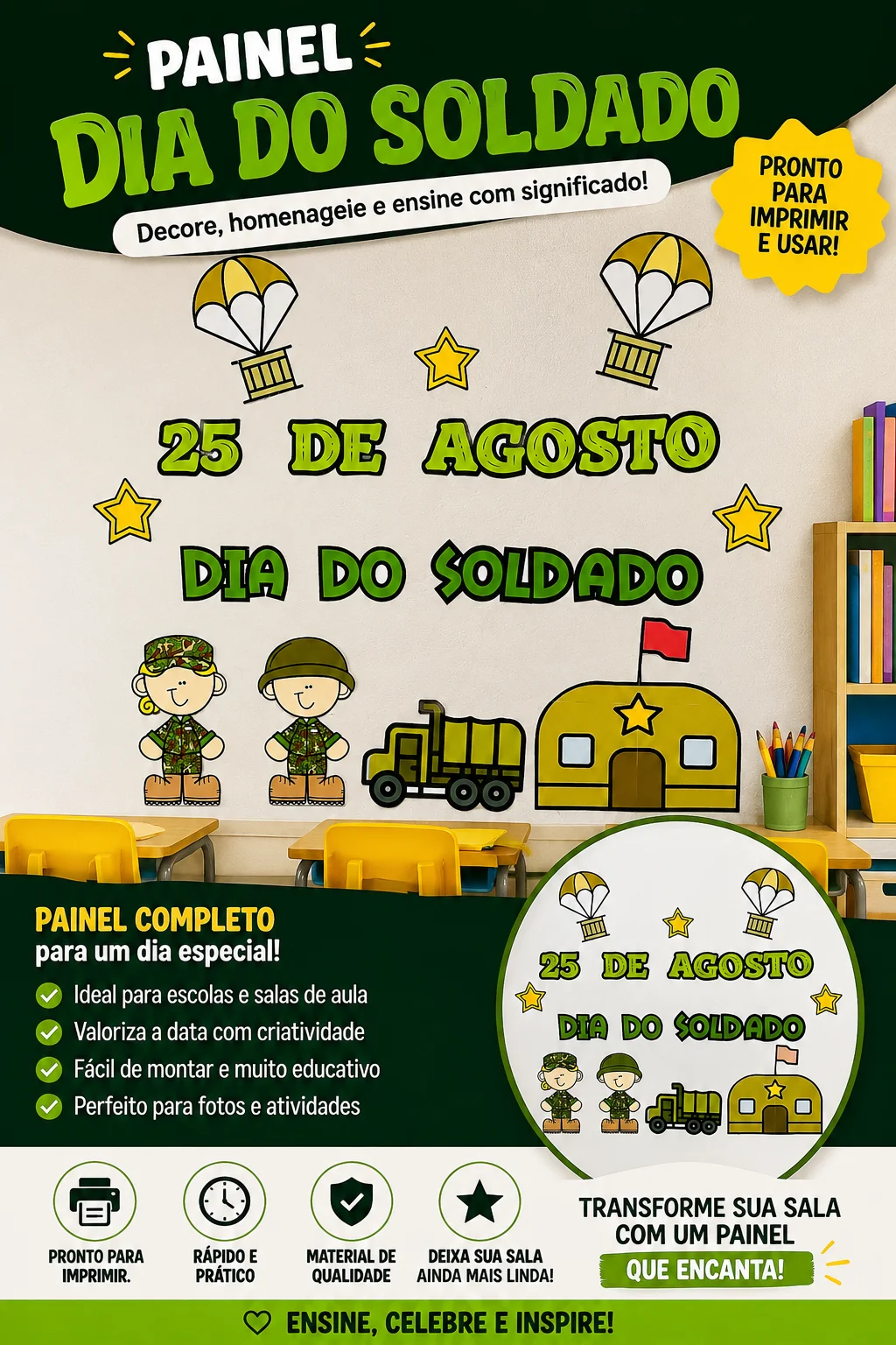 PAINEL LÚDICO DIA DO SOLDADO - ANOS INICIAIS — Alfabetização para Educação Infantil: Painel Dia do Soldado 🌟Vamos…