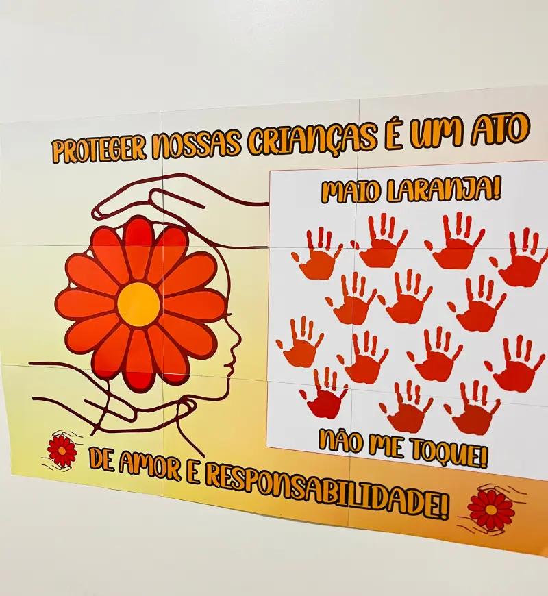 Painel Maio Laranja com Viseira para Educação Infantil — amostra 2: O que vem no material