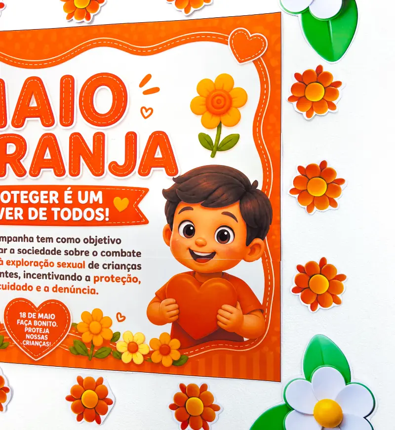 Painel Maio Laranja em PDF para Imprimir e Usar na Escola — amostra 4: Para quem é indicado