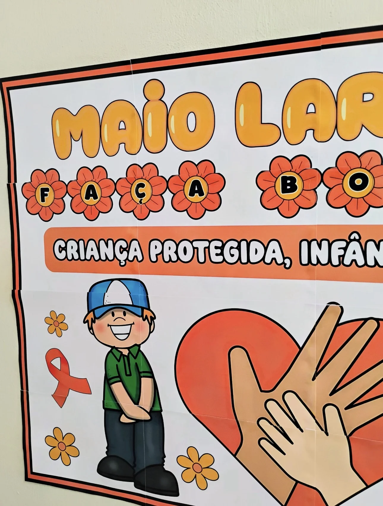 Painel maio laranja faça bonito — amostra 1: Painel Maio Laranja – “Criança Protegida, Infância Garantida” Painel temático…