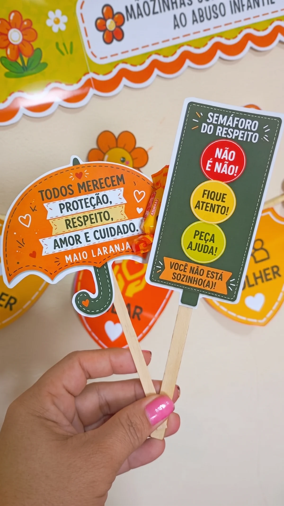 Painel Maio Laranja para Imprimir | Educação Infantil e Ensino Fundamental — amostra 3: Transforme sua sala de aula em um…
