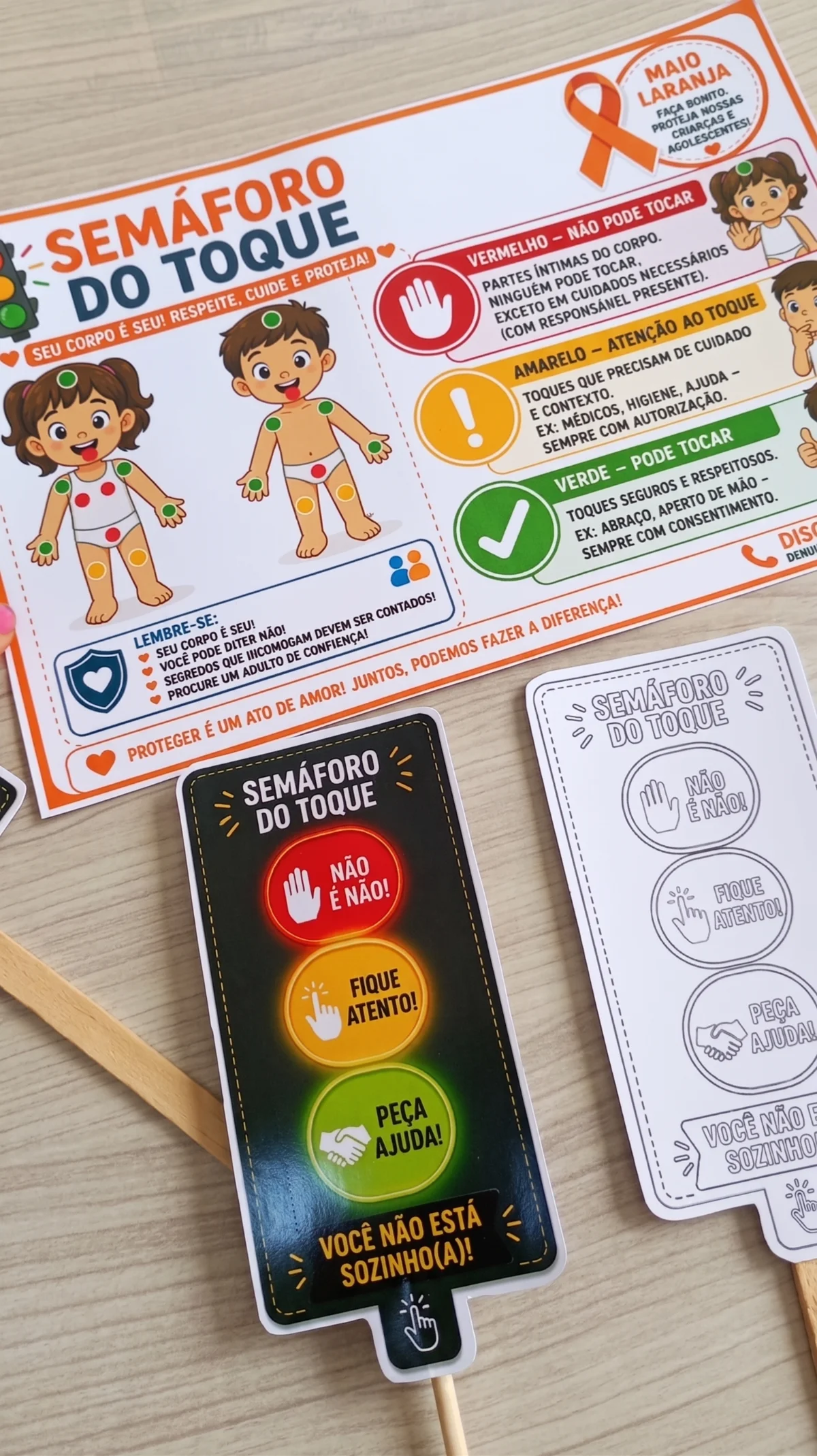 Painel Maio Laranja para Imprimir | Educação Infantil e Ensino Fundamental — amostra 7: Transforme sua sala de aula em um…