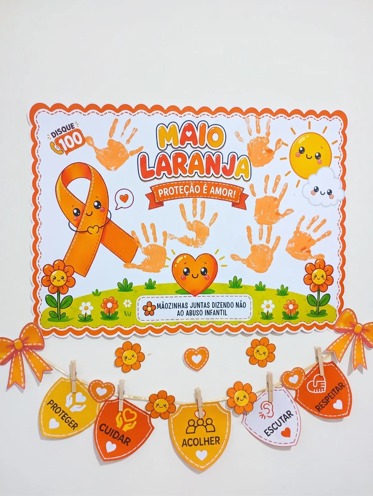 Painel Maio Laranja para Imprimir | Educação Infantil e Ensino Fundamental — capa do material