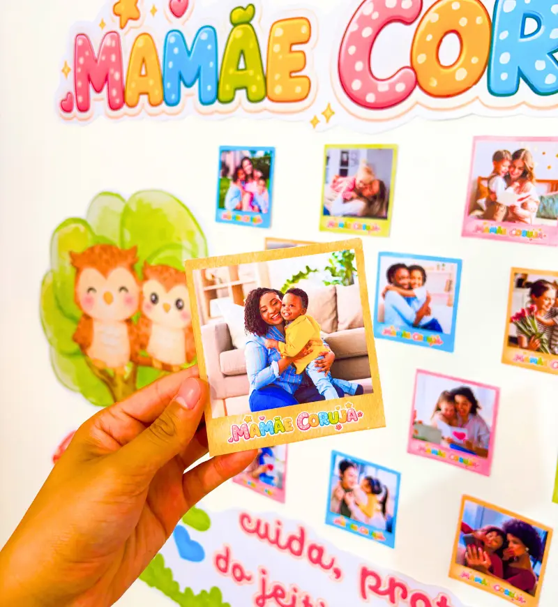 Painel Mamãe Coruja: homenagem com fotos para o Dia das Mães — amostra 3: Como usar o painel em sala de aula