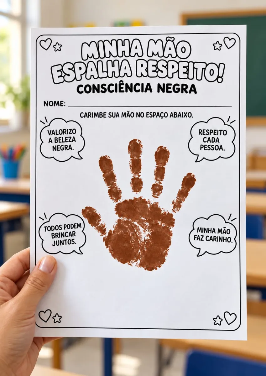 Painél Mãozinhas Consciência Negra – Atividades — amostra 1: Kit com painéis e atividades de Consciência Negra para…