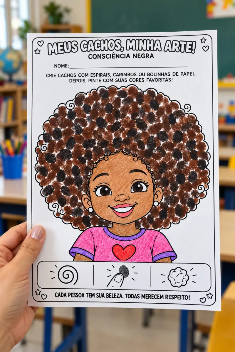 Painél Mãozinhas Consciência Negra – Atividades — amostra 4: Kit com painéis e atividades de Consciência Negra para…