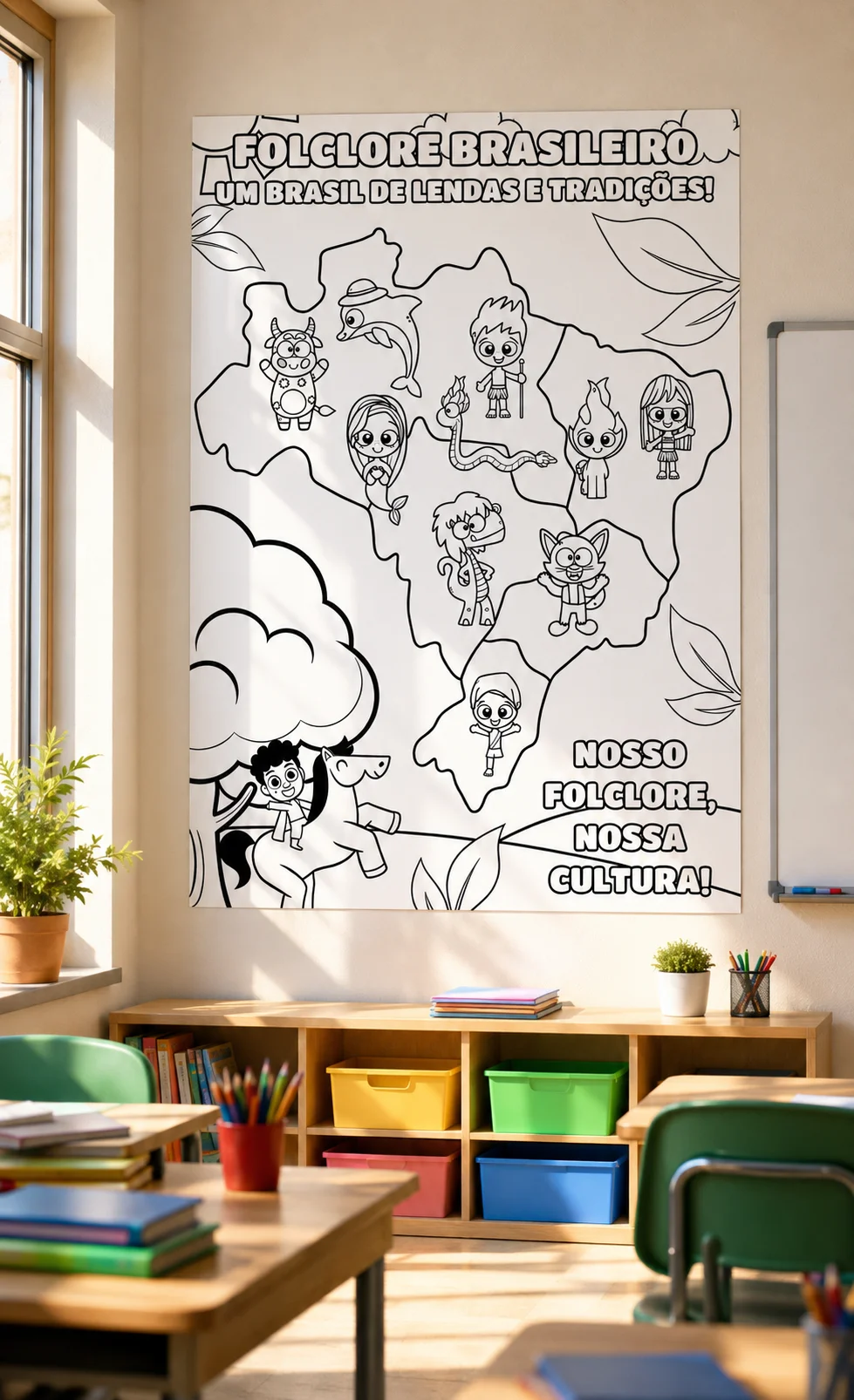 Painel mapa do folclore para colorir – PDF para Imprimir — capa do material